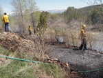 Fire missed the foot bridge over the canal.