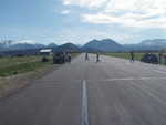 Crack Sealing - View down Runway 7